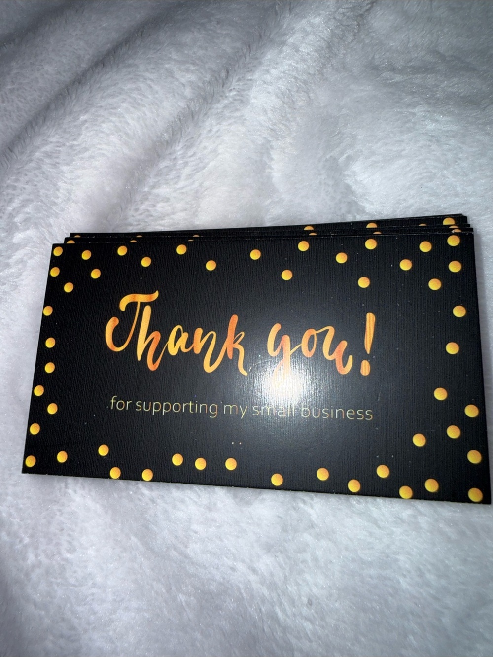 40 Thank You Cards - Black with Gold Foil Script - Small Business Packaging - Picture 2 of 4